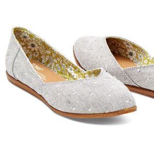 Toms Gray Chambray Dot Jutti Flats